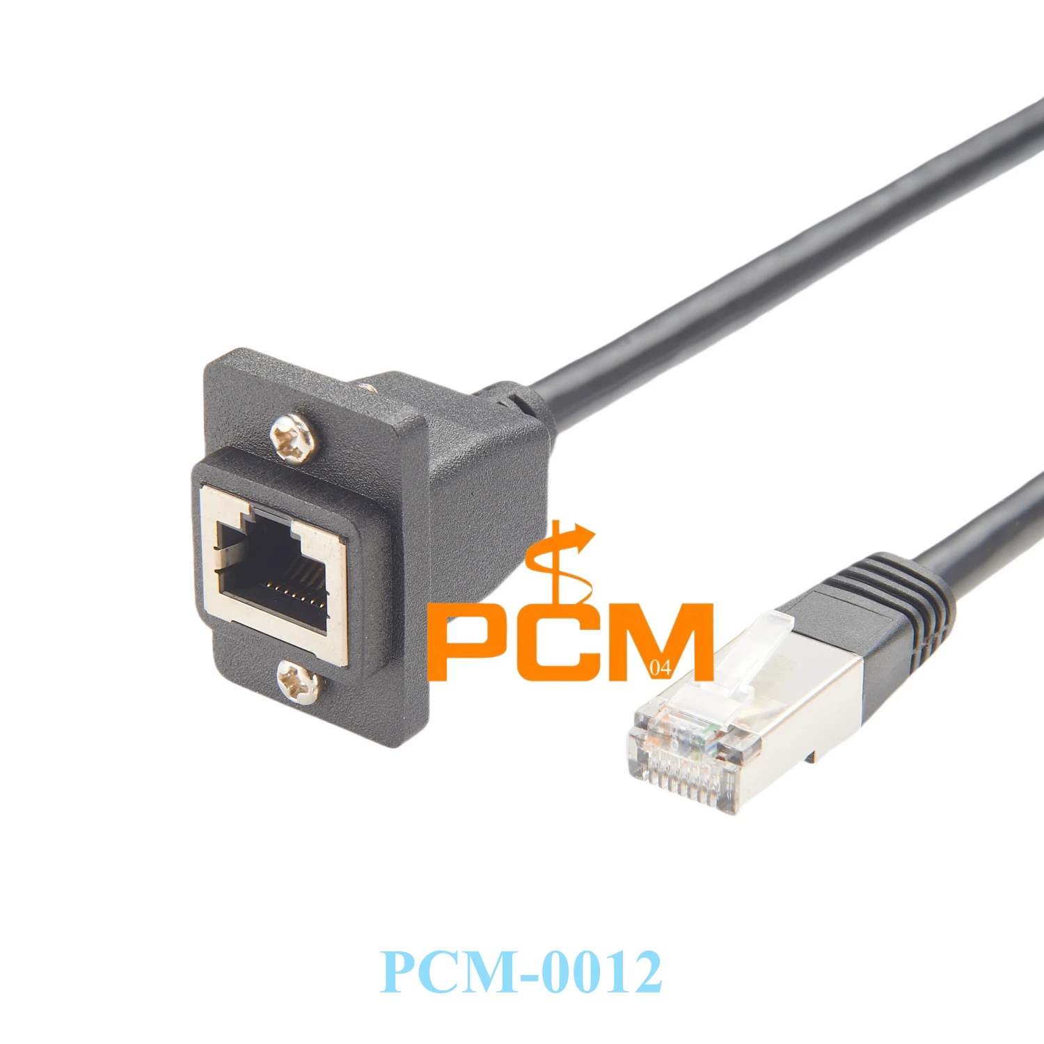 RJ45 screw lock panel mount cable, CAT6 RJ45 1Gbps 250 MHz Ethernet extension cable, for chassis patch panel mount