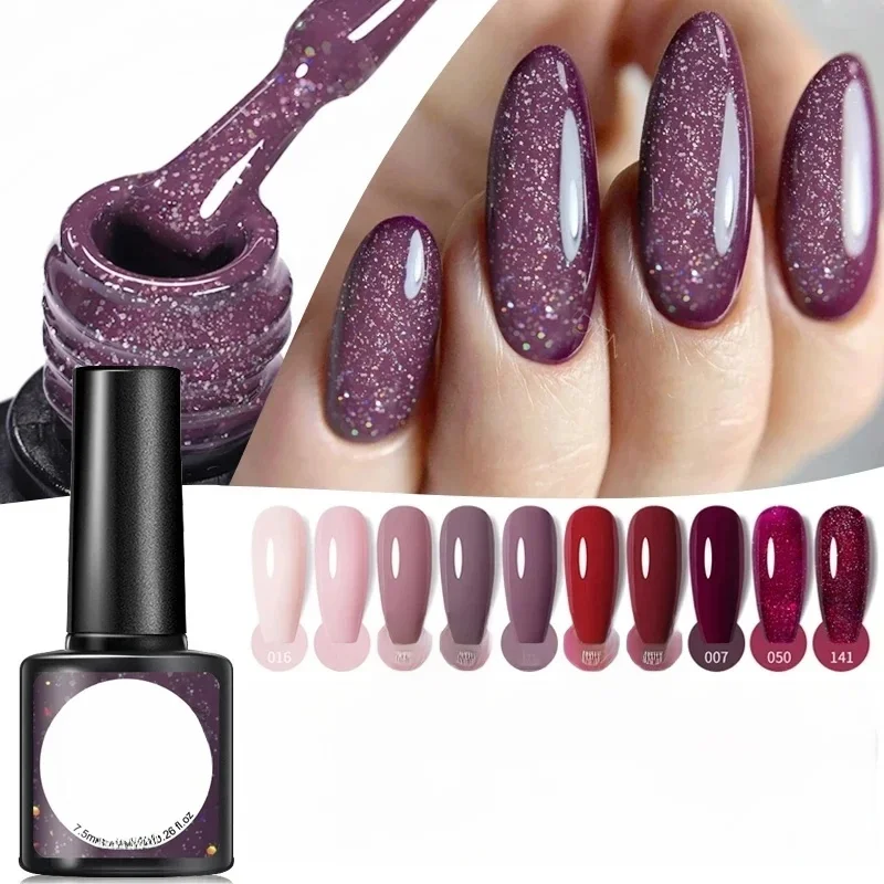 UR SUGAR 7/7.5ml Nude Glitter Color Nail Gel Polish Półtrwały lakier do paznokci Soak Off Nail Art Base Top Coat UV LED Gel Manicure — zdjęcie 2