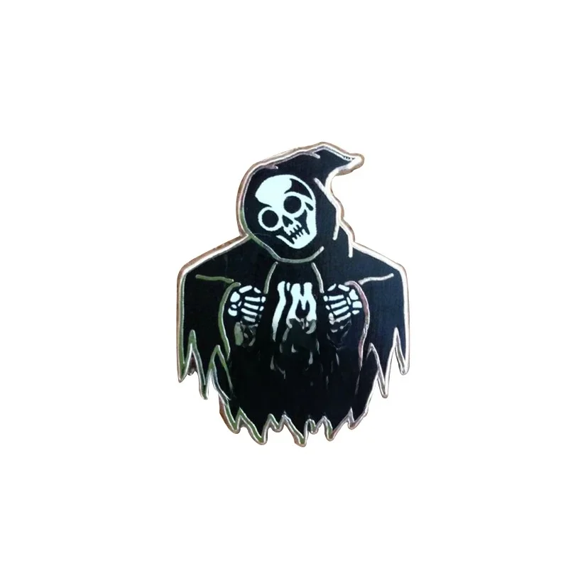 Jestem martwy wewnątrz szkieletu broszka śmierć ponury żniwiarz emalia pin ciemny Halloween akcesoria — zdjęcie 2