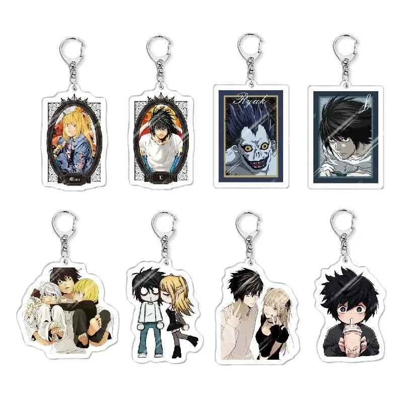 Anime Death Note acrylique porte-clés figurines L · Lawliet Yagami lumière porte-clés pendentif sac à dos accessoires ornement femmes hommes cadeau