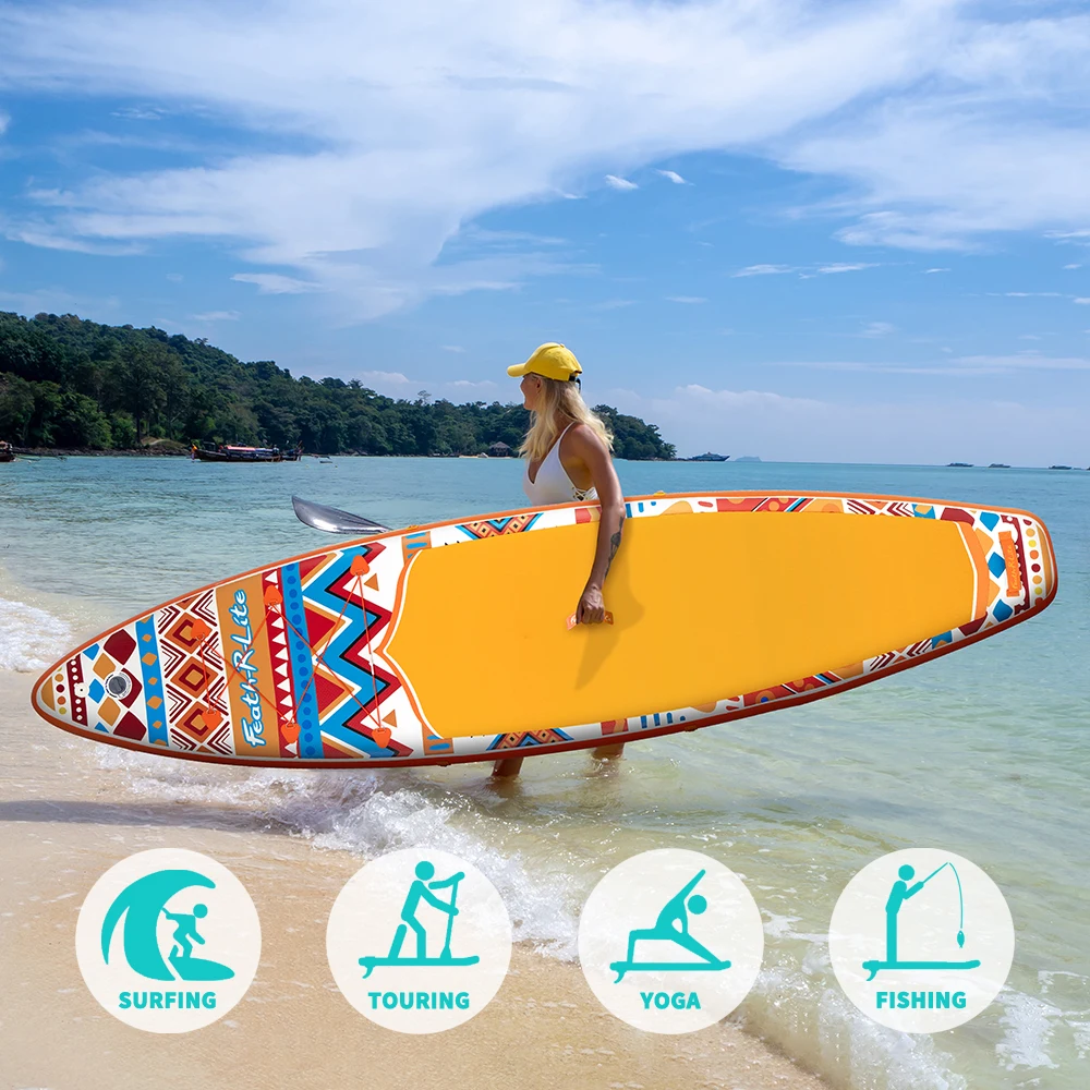 FUNWATER Planche à pagaie gonflable étanche 350x84x15cm Capacité 180KG avec accessoires complets pour tous les niveaux