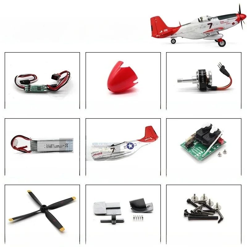 Wltoys XK A280 P51 RC Samolot Części Zamienne Obudowa Silnik Śmigło Serwo ESC Odbiornik Linka Stalowa Ładowarka — zdjęcie produktu 7