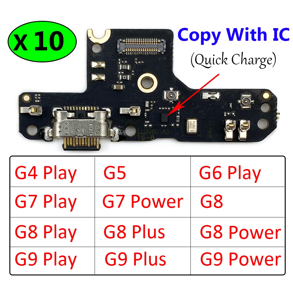 10Pcs, New For Motorola Moto G5 G4 G6 G7 G8 G9 Play Plus Power Lite Dock Connector Micro USB Charger Charging Port Flex Cable