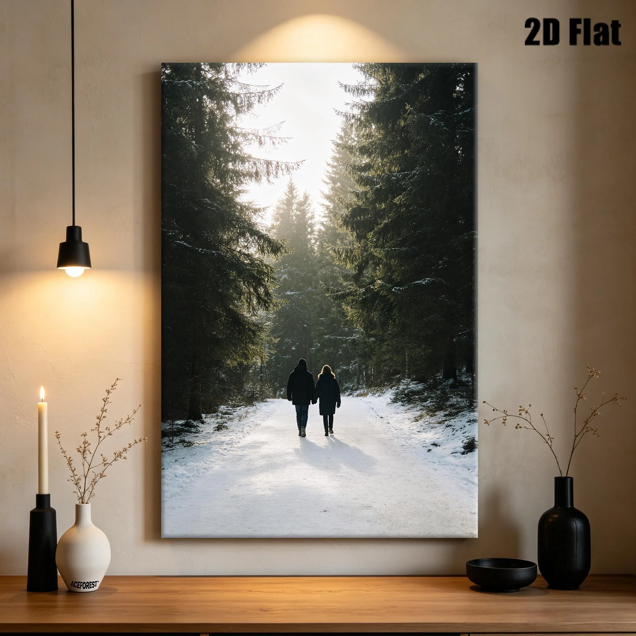 Custom 2D Family Photo Canvas Personalized Portrait Wall Art Upload Your Own Picture Framed or Unframed Home Decor Gift