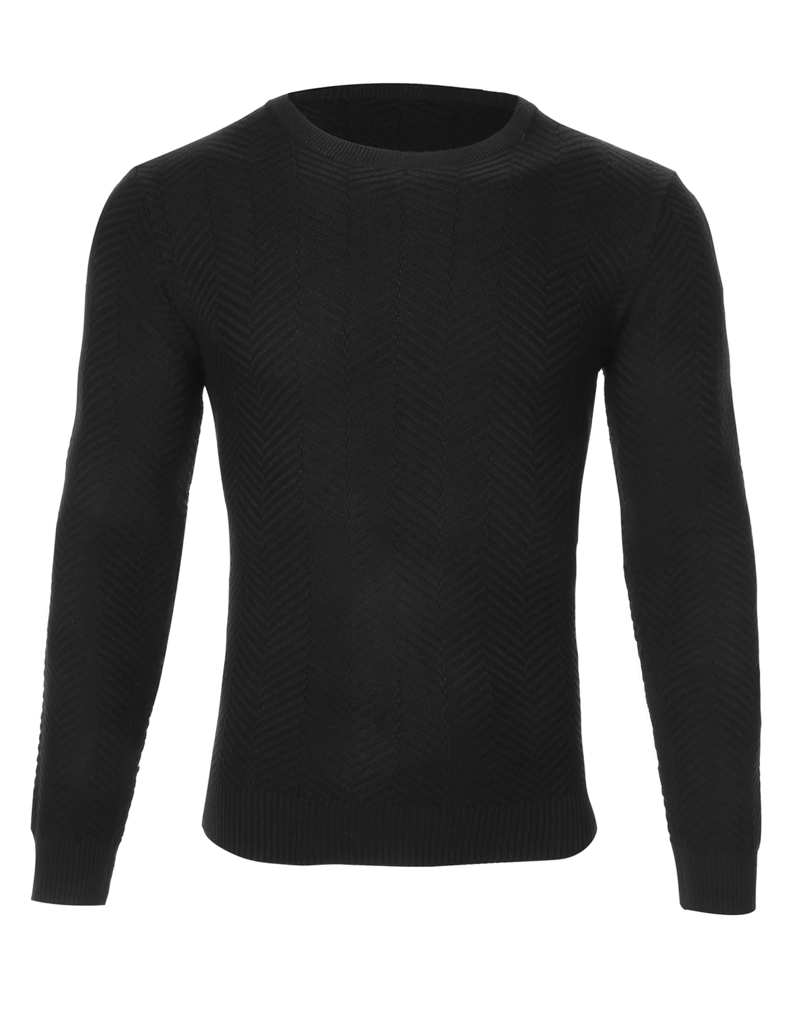 

Мужской текстурированный пуловер с круглым вырезом и длинными рукавами, свитер, мужской теплый внутренний слой, осенне-зимний свитер, облегающий топ