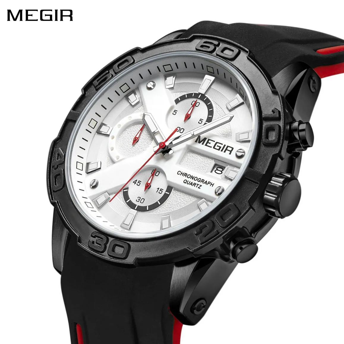 

MEGIR Fashion Sport Watches for Men Top Brand Military Quartz Wristwatch Calendar Male Clock Chronograph Montre Homme 2055