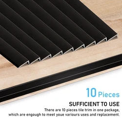 10pcs 12 Inch Peel And Stick Aluminum Tile Trim Metal L-shaped Protective Wall Corner Strip  Decorative Kitchen Backsplash Trim