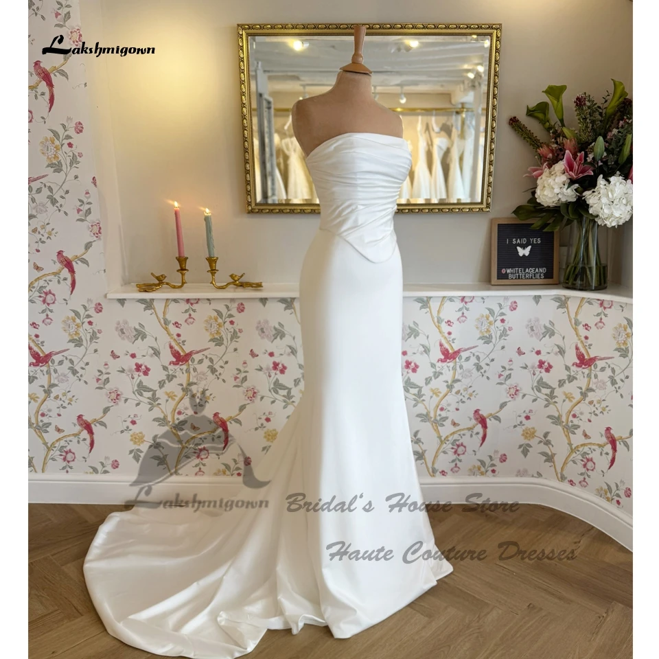 Lakshmigown Elegantes Meerjungfrauen-Brautkleid 2-teilig 2026 Klassische Strand-Brautkleider Gerafft Trägerlos Maßgeschneidert – Detail 5