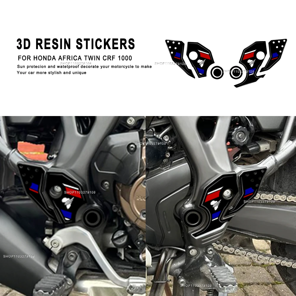 

For Honda Africa Twin CRF 1000 Limited Edition 3D Epoxy Resin Motorcycle Heel Guard Protection Sticker New Decorative Decal