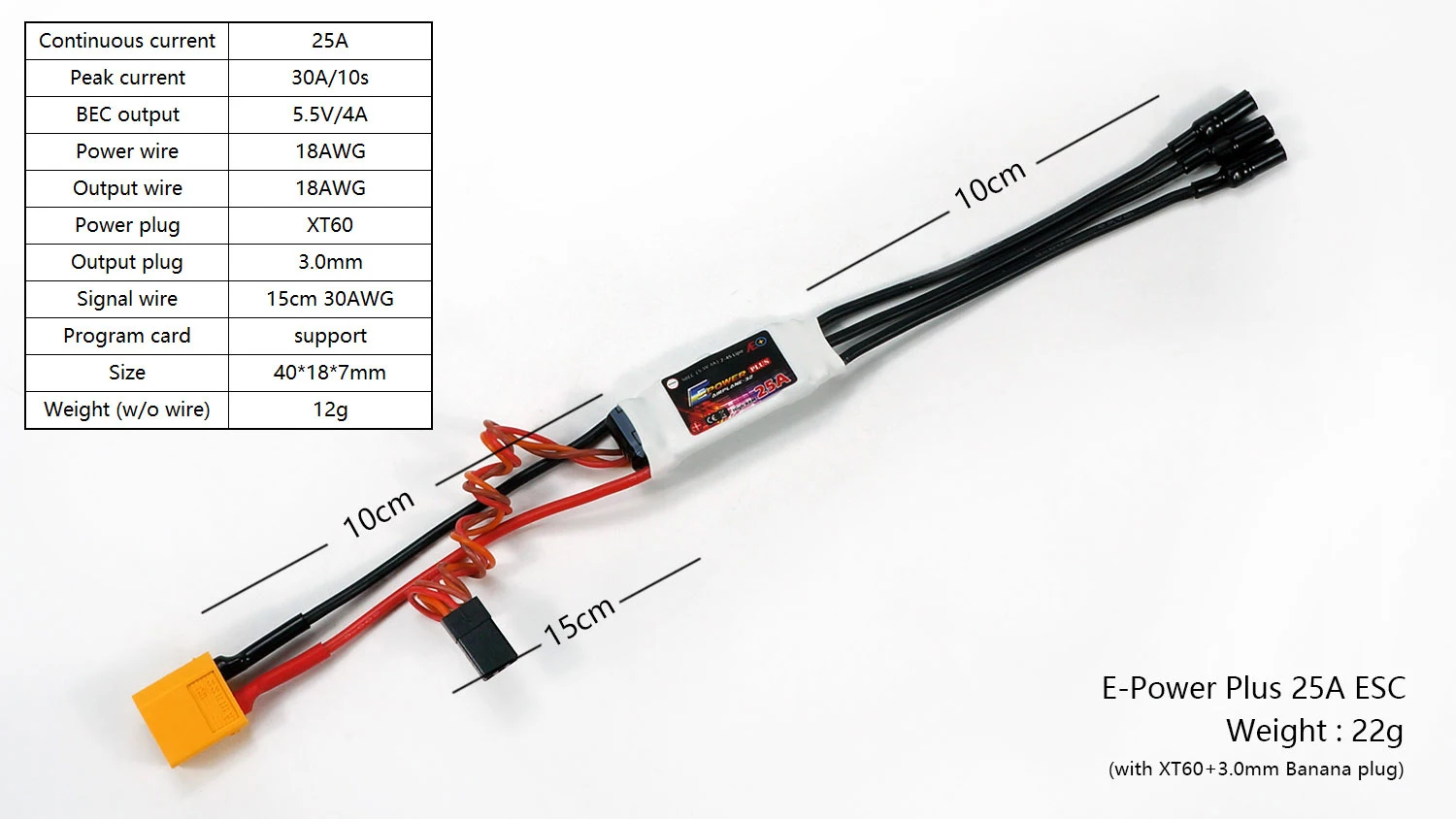 AEORC High RPM Plus ESC Electric Speed Controller 25A/50A/70A/90A with 32bit MCU S-BEC for RC Airplanes Jet Plane Helicopter EDF