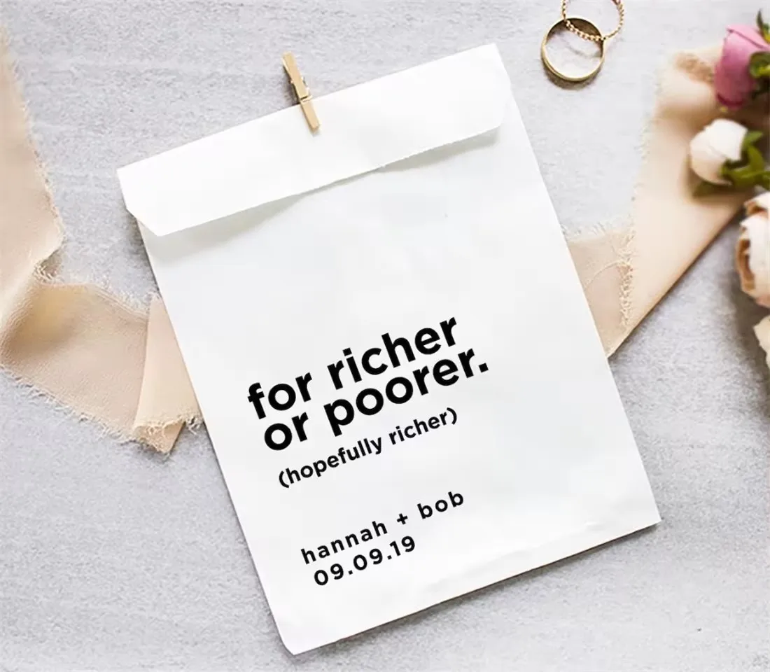 

50 For Richer or Poorer | Scratch Ticket Wedding Favor Bags - Lotto Ticket Bags - Lottery Ticket Holders Lottery Tickets Wedding