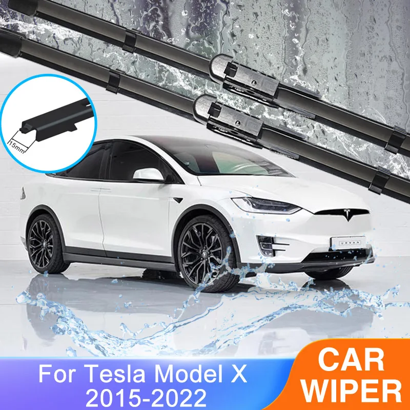 For Tesla Model X 2015 2016 2017 2018 2019 2020 2021 2022 Wiper Blades Front Window Windshield Rubber Auto Accessories Cleaning