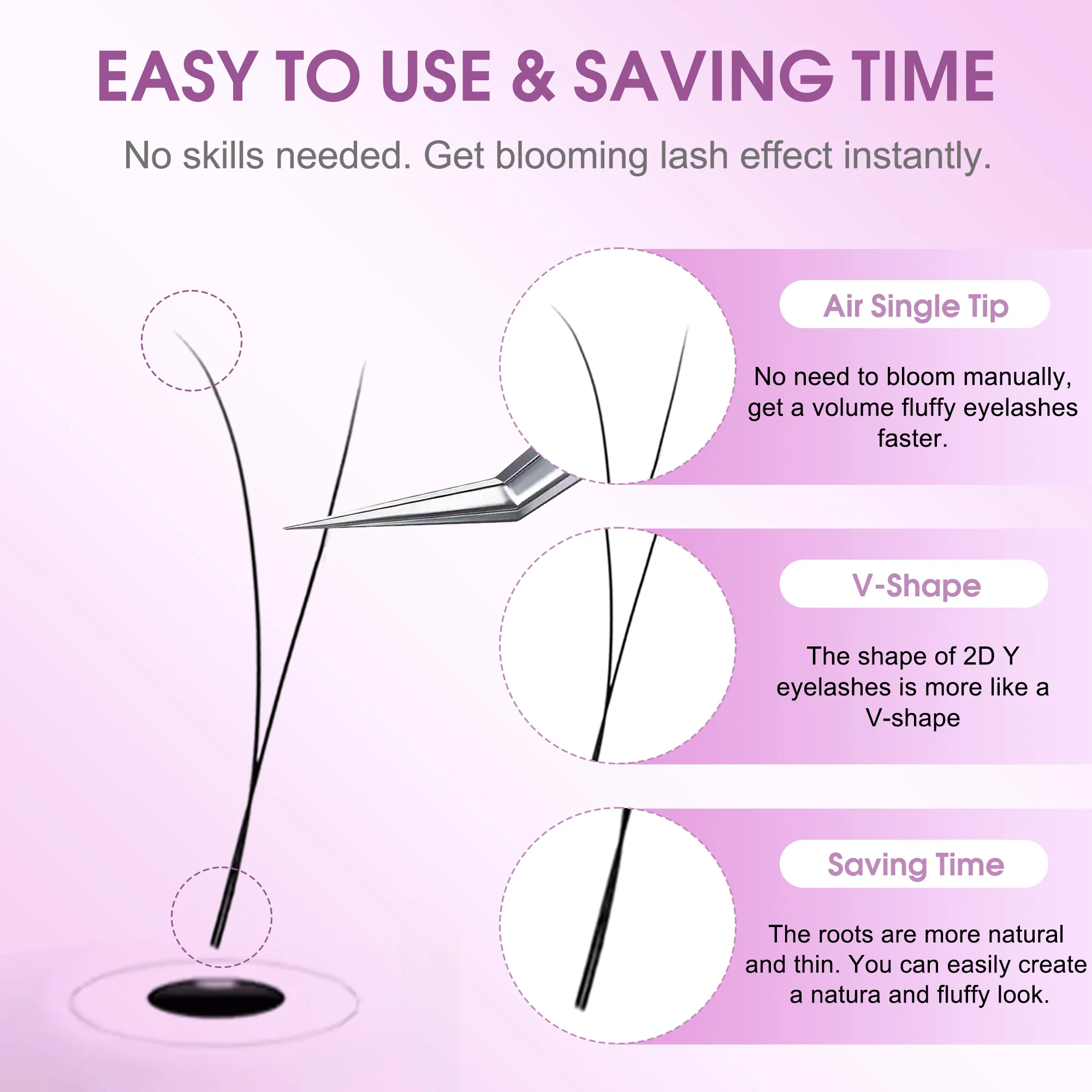 CoMango 12 Rows 2D Y(1D YY) Eyelash Extension Premade Voume Fans Faux Mink Lash Natural False Lashes Net Cross Lash Makeup Tools