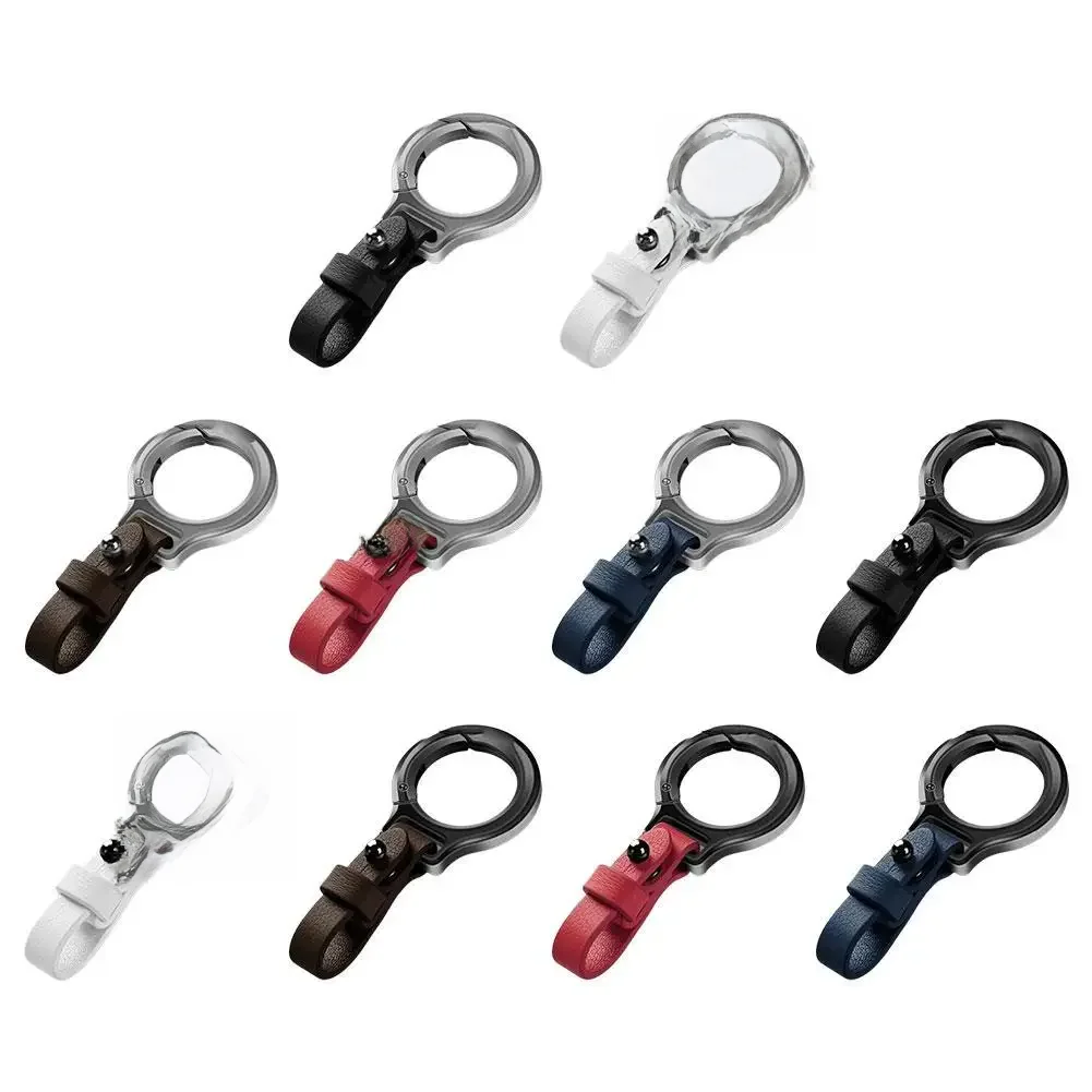 Porte-clés de voiture en cuir de vachette en alliage de titane, ceinture de taille portable, petit porte-clés, cadeau pour hommes et femmes