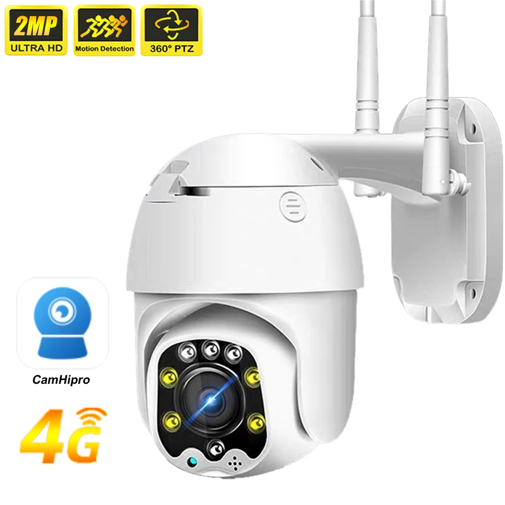 CamHipro FHD 1080P 4G WiFi IP Camera Outdoor Security Protection Smart Home CCTV 360 PTZ Auto Tracking Surveillance Secur IP Cam