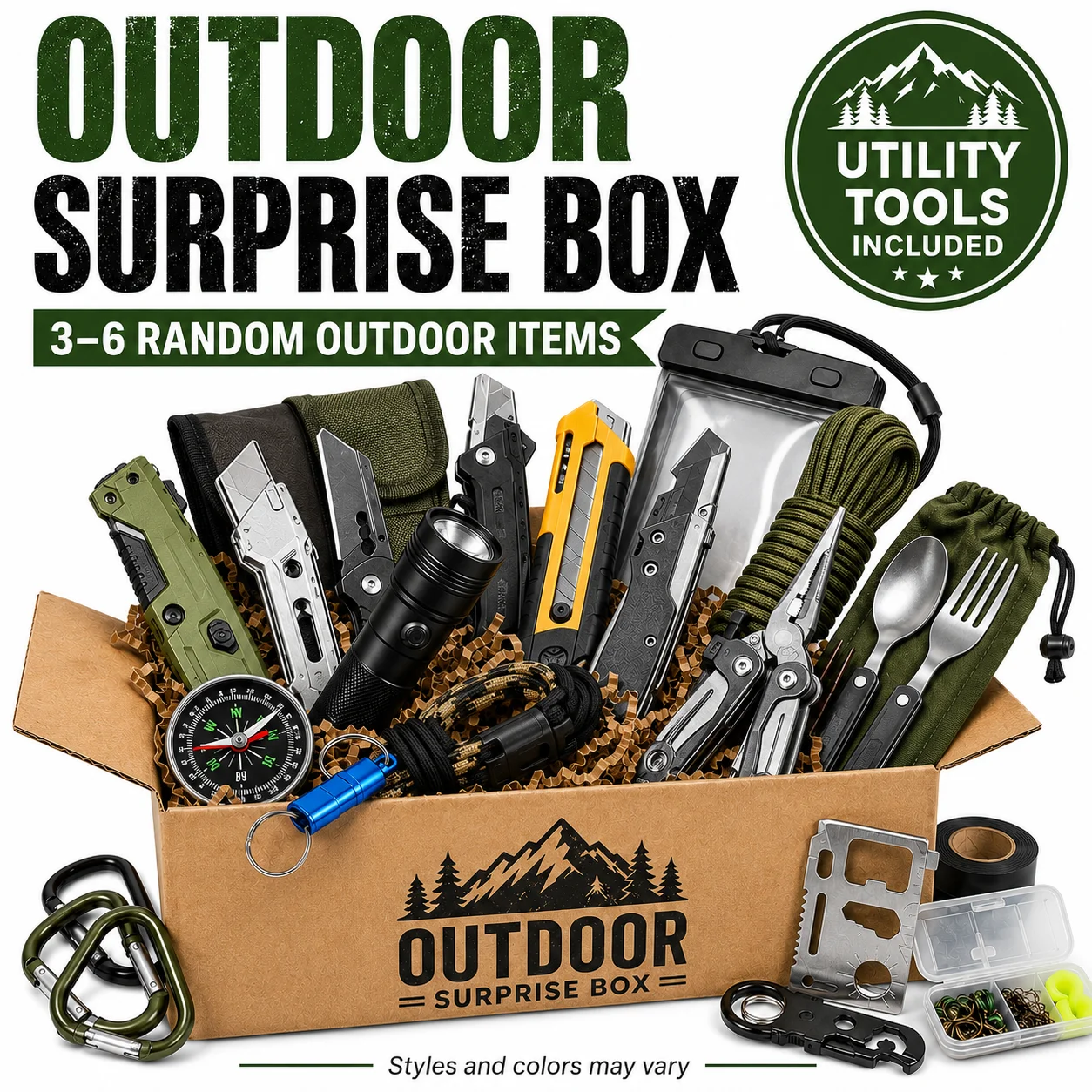 Boîte surprise d'outils à main, ensemble de 3 à 6 outils aléatoires, kit d'outils pour le bricolage et la réparation à domicile