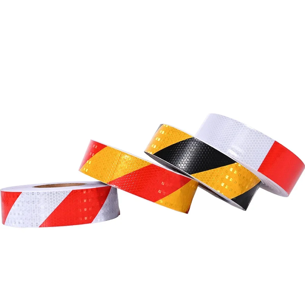 Reflecterende Tape Zelfklevende 2inchx33ft Geel-Zwart Geel-Rode Keper Waterdichte Reflector Veiligheidstape Voor Markering Gebied Voertuig - afbeelding 2