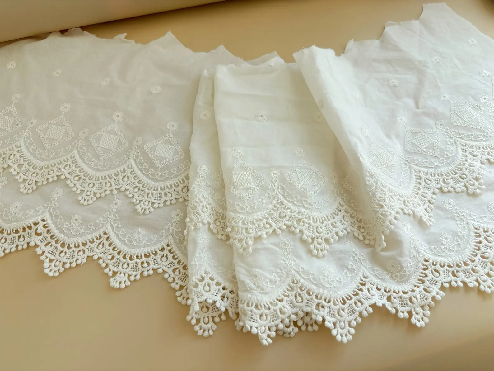 5 Yards 7.8 inches Ecru Cotton Lace Trim Diy Lace Wedding Fluorescent Lace Embroidery Lace Accessories Trim