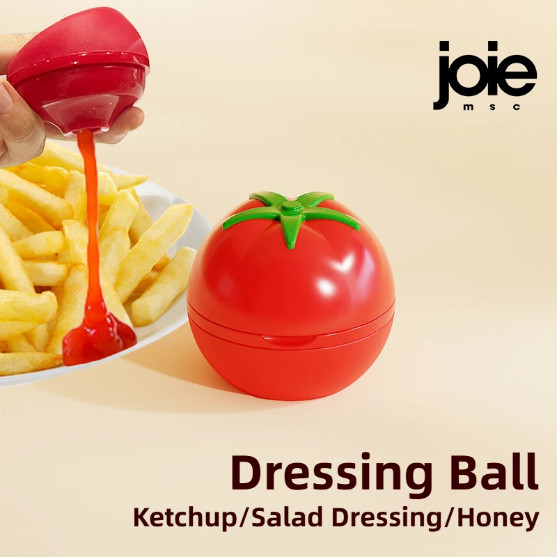 Joie-botella portátil para apretar condimentos, Mini Bola de silicona para aderezo, recipiente para aderezo de ensalada, tarros para salsa, botella, herramientas de cocina