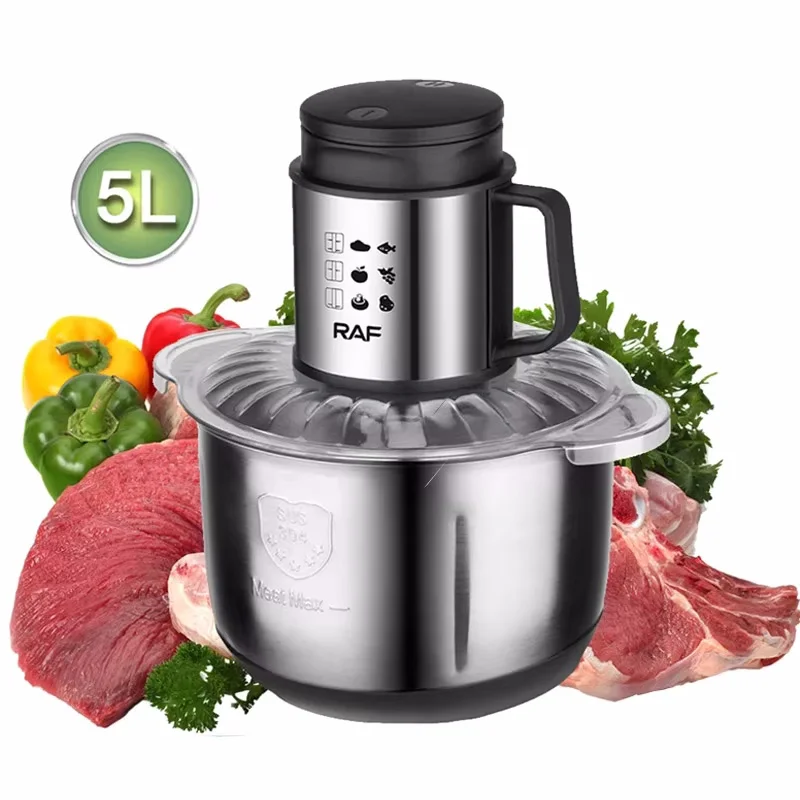 Electric Meat Grinders 5L Food crucher Stainless Steel Multifunctional plastic Slicer Processor Chopper shopping apps