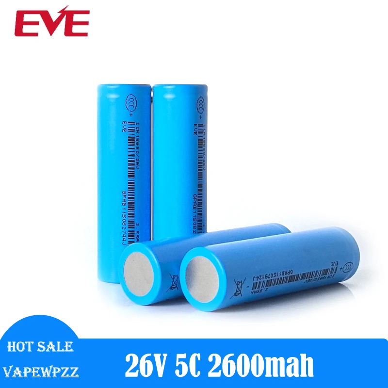 1-50piece Original EVE 26V ICR 18650 Battery 3.6V 2600mah 6A High Performance Lithium-Ion Power Cell For Battery Packing