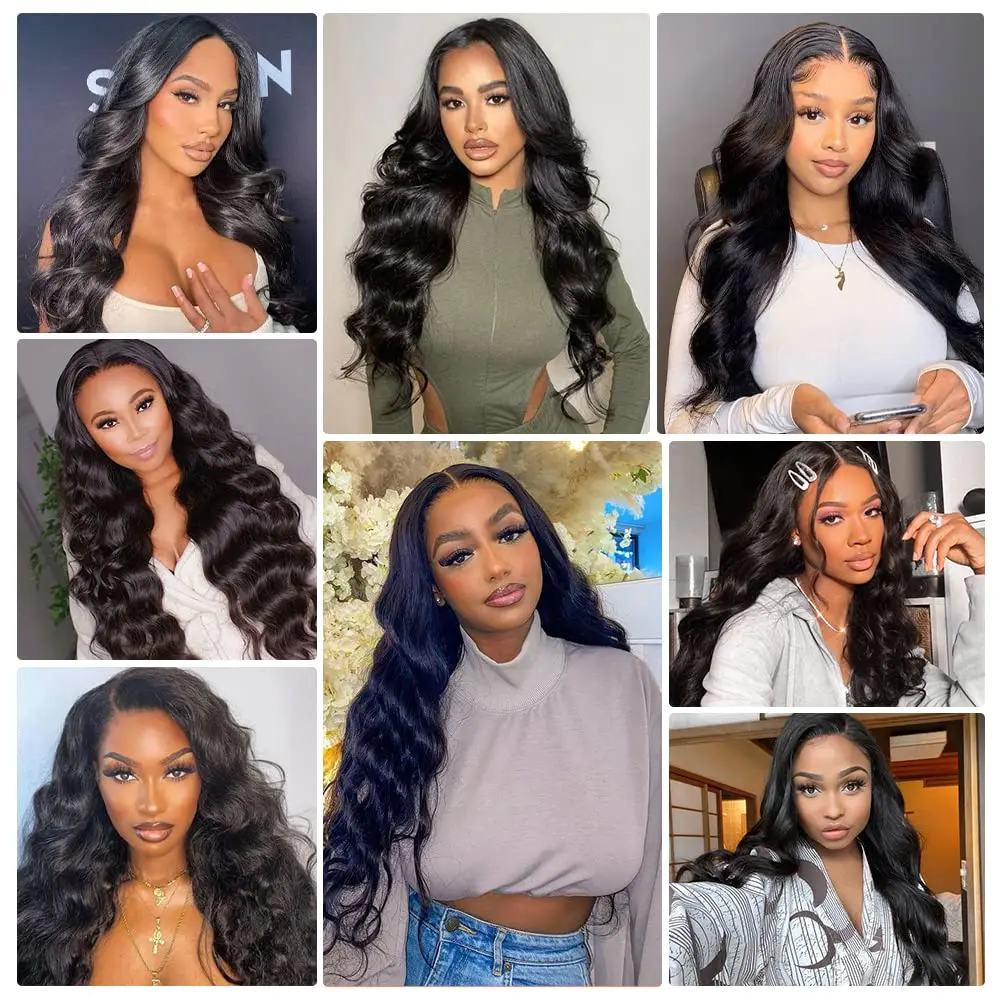 Körperwelle, 3 Bundles mit Frontal, Echthaar-Bündel mit 13 x 4 Spitzen-Frontal, natürliches schwarzes, gewelltes Haar, reines Haar, 13 x 4 Frontal – Detail 16