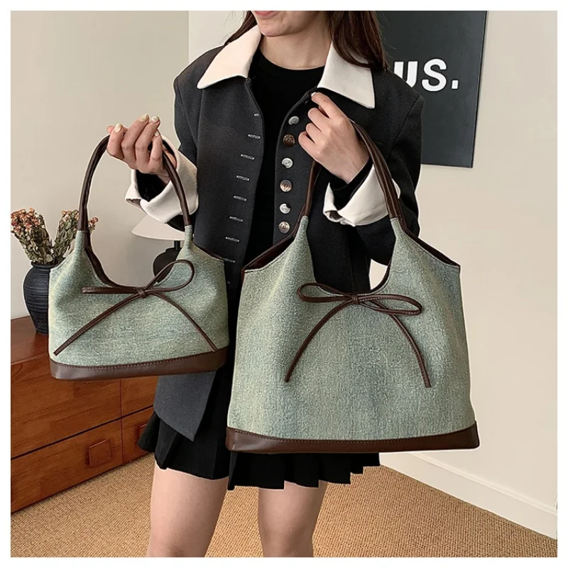 

Bow Tote Bag New Shoulder Bag Casual Handbag Large Capacity Underarm Sac Design Hand Bag Ladies Bolsas Shipping Free Sale