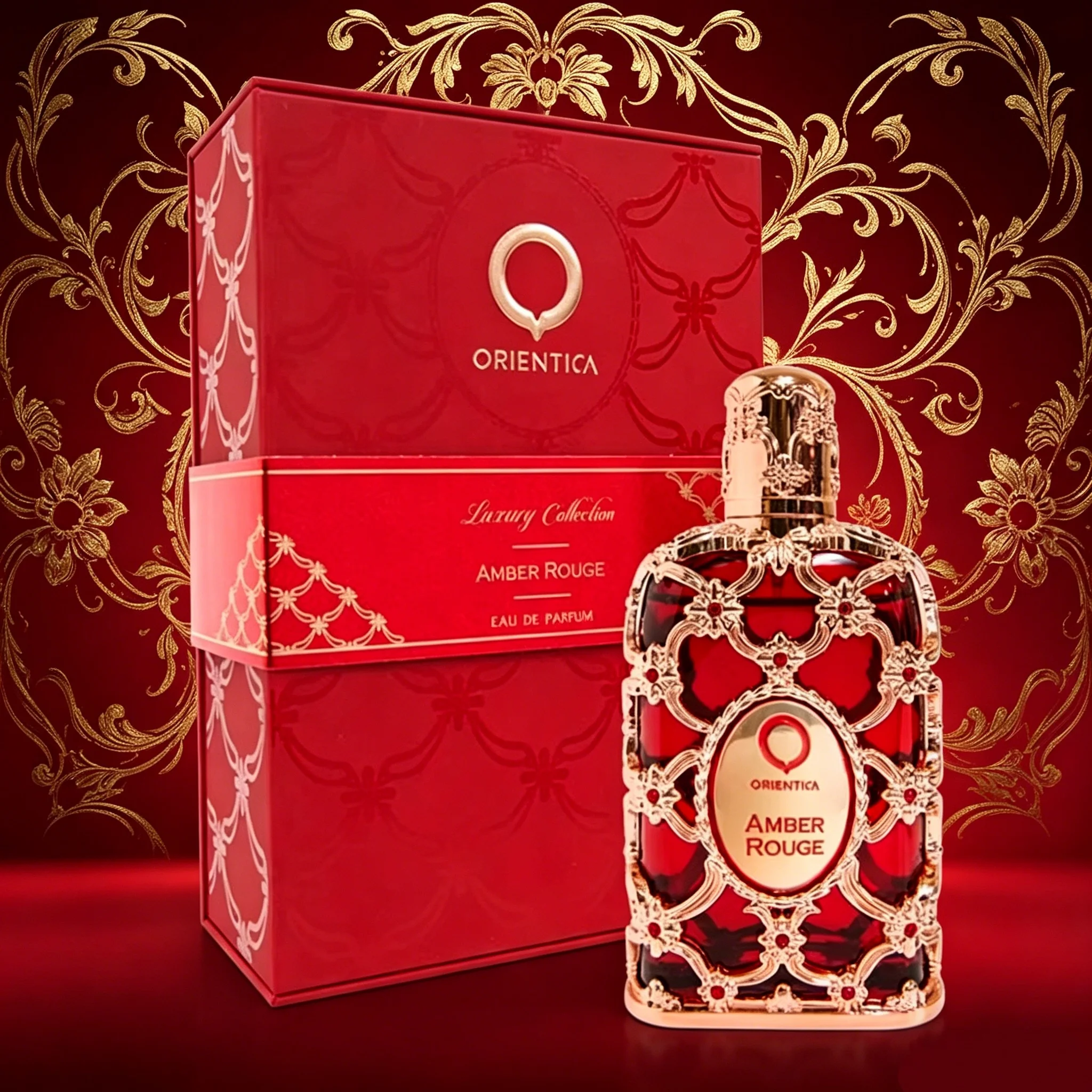 

Orientica Amber Rouge EDP | Luxury Woody Amber Saffron Praline Unisex Perfume