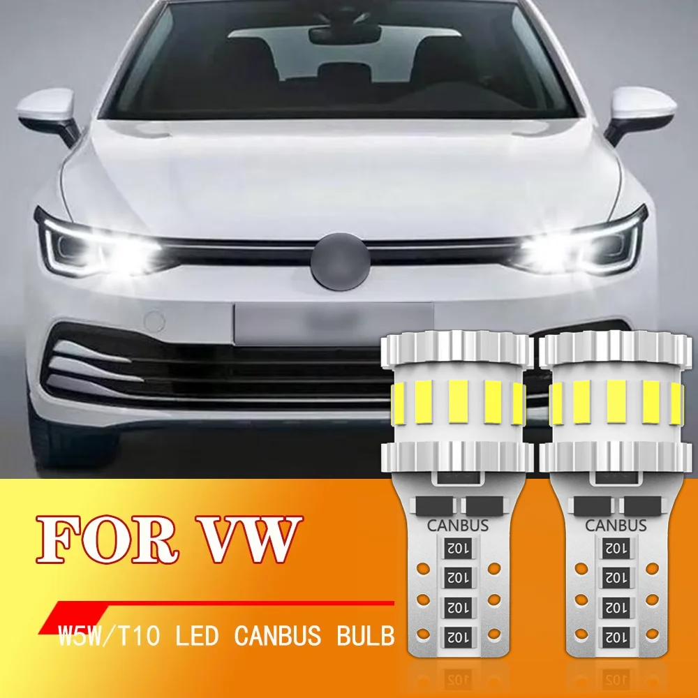 2xFor VW Golf mk3 mk4 mk5 mk6 3 4 5 6 Passat B5 B5.5 B6 B7 B8 CC Polo 6r Touran Caddy 2 LED Clearance Light Lamp W5W T10 Canbus