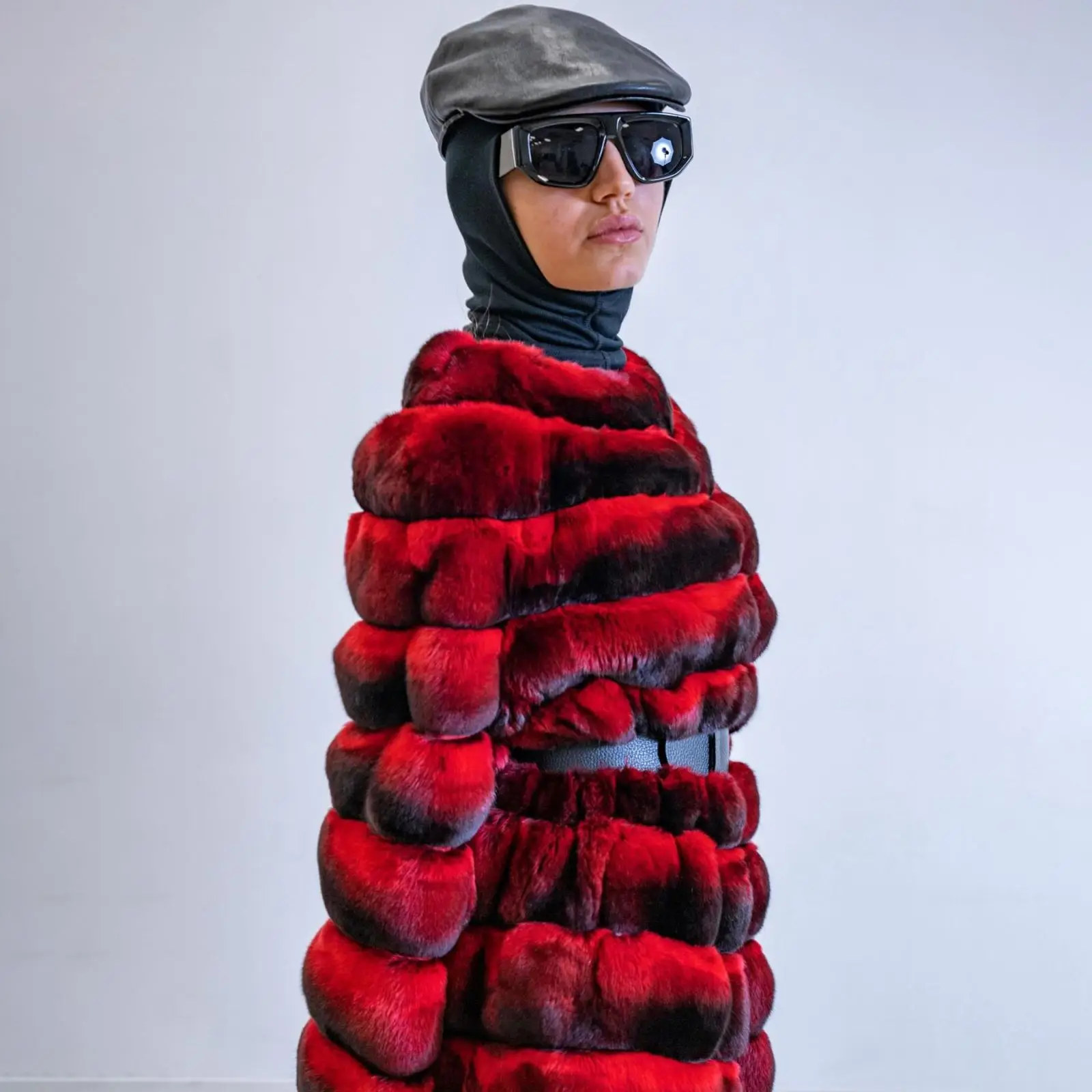 Fashion Women Natural Rex Rabbit Fur Jacket Round Collar Winter Fashion Casual Women Genuine Rex Rabbit Fur Coats Thick Overcoat