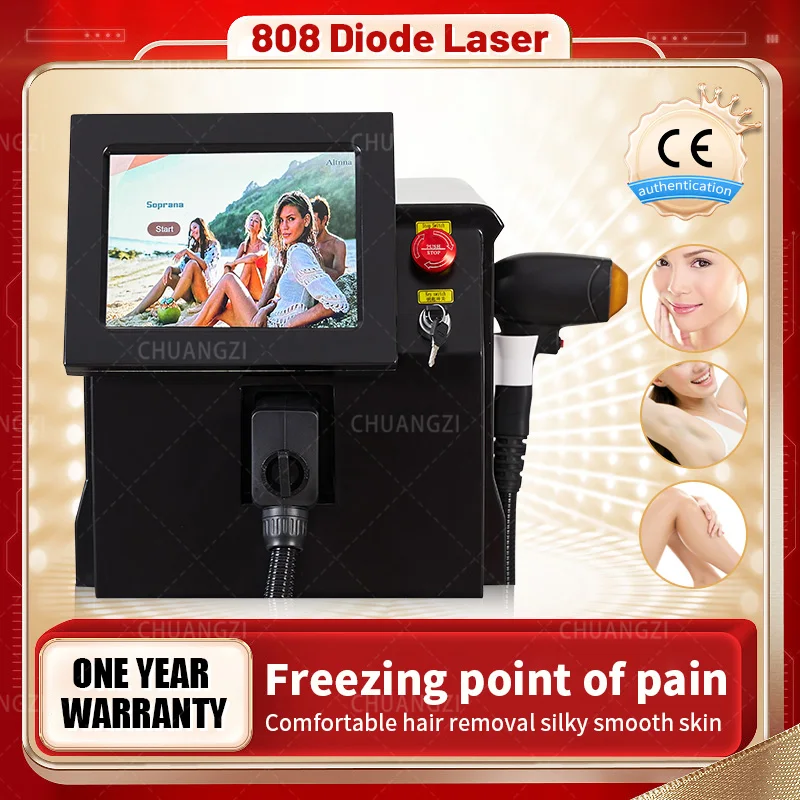 High Quality 808 Diode Laser Hair Removal 3 wavelength 755nm 808nm 1064nm Diode Permanent Laser Hair Removal Beauty Shop