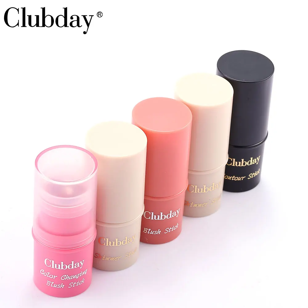 Clubday 4 ألوان وجه غير لامعة سهلة اللون جيلي أحمر الخدود تثبيت تسليط الضوء على عصا أحمر الخدود مقاومة للماء تدوم طويلاً #2