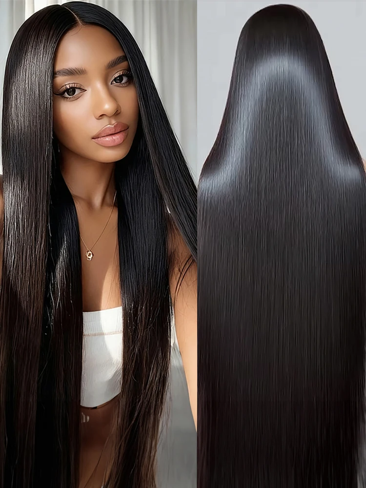 40 46 Inch Bone Straight 13x6 HD Lace Front Wig Brazilian Human Hair 250% Density 7x5 Glueless Lace Pre Plucked For Black Women
