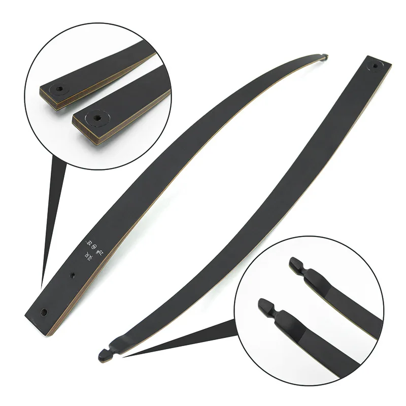 

30-60LBs Black Hunter Takedown Long Bow Limbs 60inch for Right and Left Hand Archery Replacement Hunting Bow Limbs