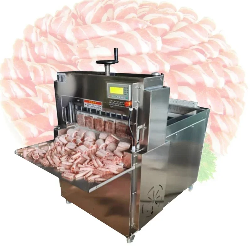 Electric Slicer Meat Cutter Commercial Automatic Lamb Roll Frozen Meat Meat Grinder Ham Bread Slicer