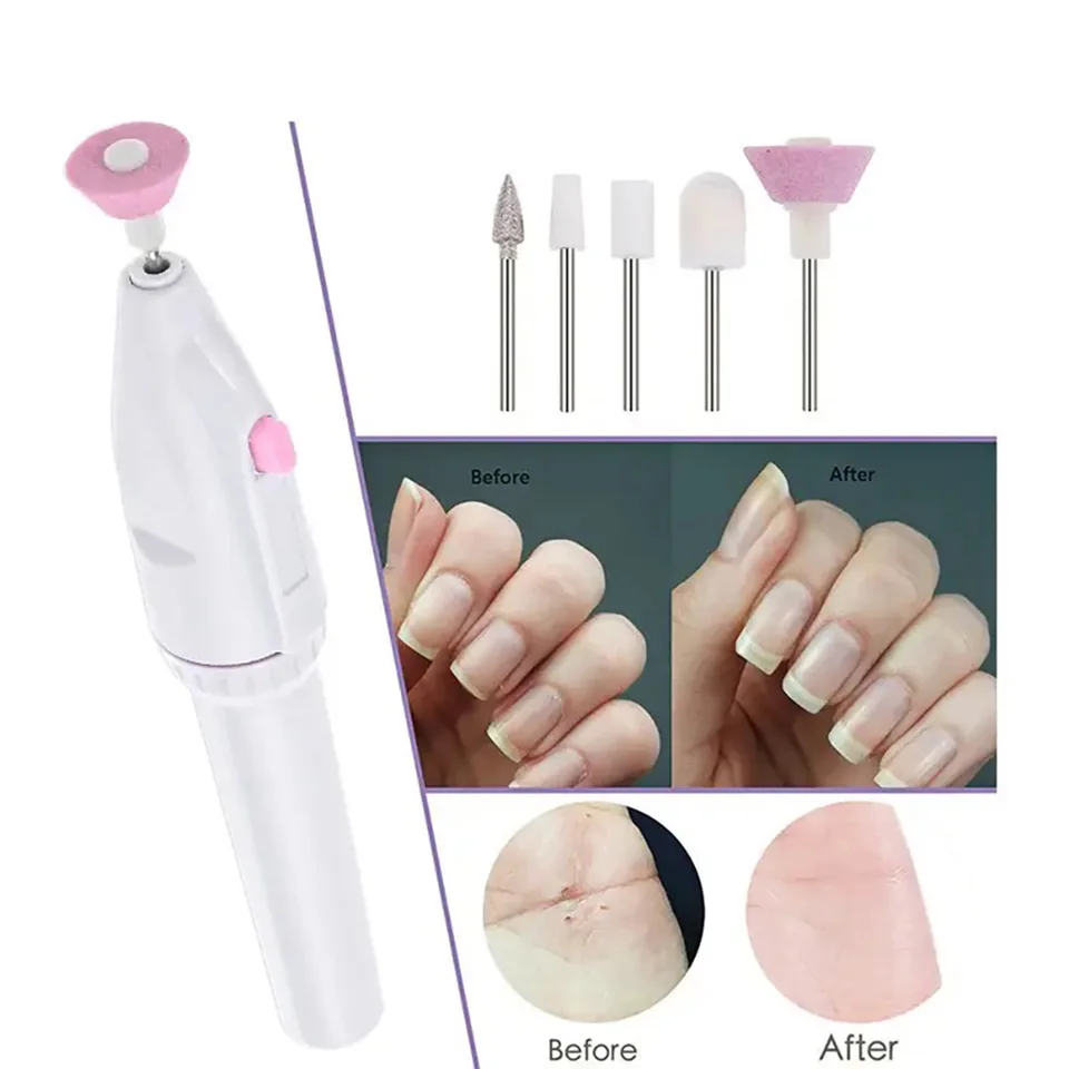 Lima eléctrica Klack con 5 cabezales intercambiables, compacta, portátil y multifuncional para manicura y pedicura 2