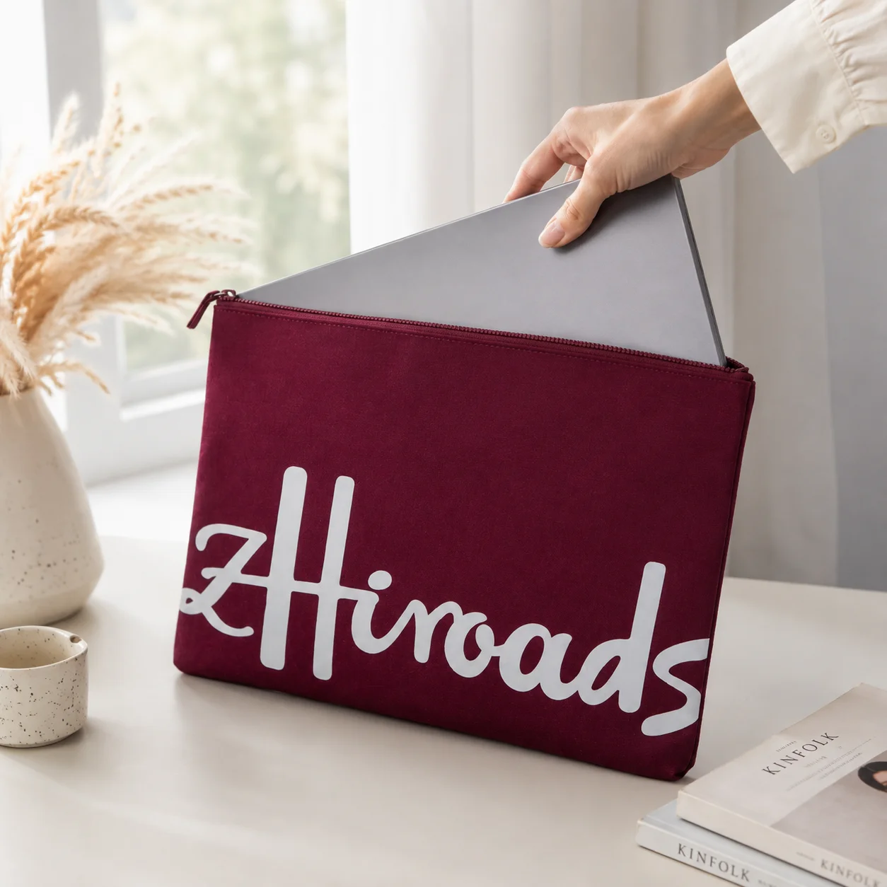 Brand Soft Cotton Laptop Sleeve Bag - Durable Zippered Protective Pouch for Tablet iPad Notebook Ideal for Office And Travel