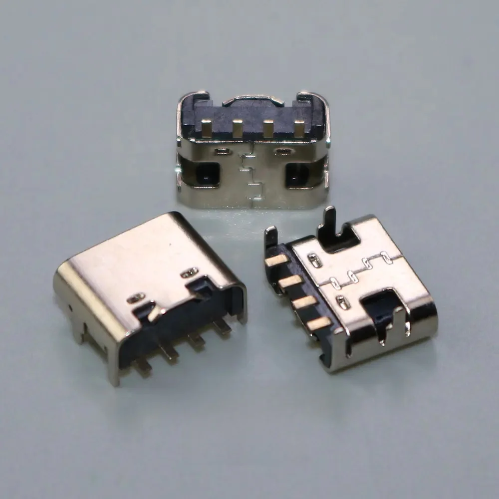 10 ~ 50 sztuk USB typu C 4Pin SMT złącze wtykowe USB 3.1 typu C żeńskie SMD DIP do projektowania PCB DIY wysokoprądowy port ładowania — zdjęcie 2