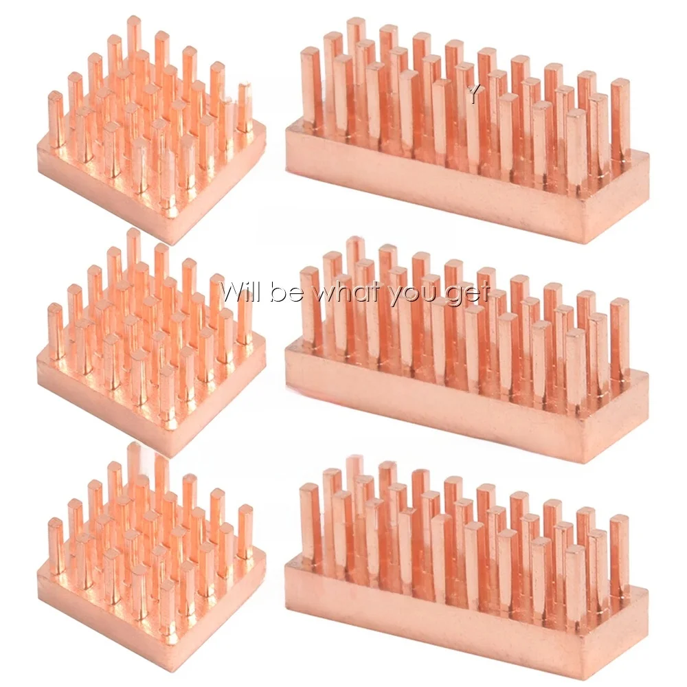 Dissipateur thermique en cuivre pur T2, 13x12x7mm, 22x8x7mm, refroidisseur de radiateur avec coussin thermique, refroidissement pour mémoire RAM MOS