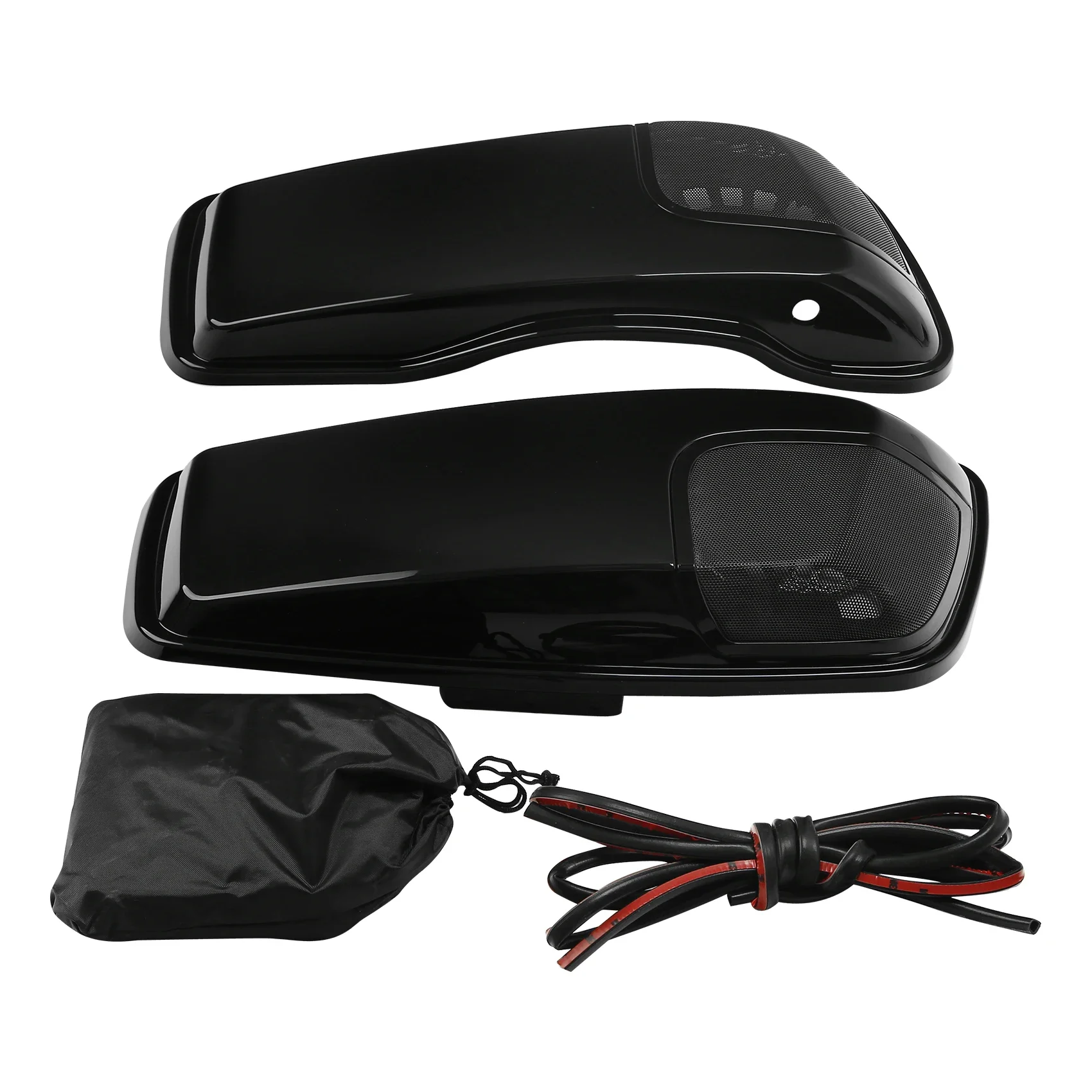 Pokrywy sakw z wycięciami na głośniki 5" x 7" do motocykli Harley Touring Electra Street Glide Road King Ultra-Classic 2014-2023 — zdjęcie 2