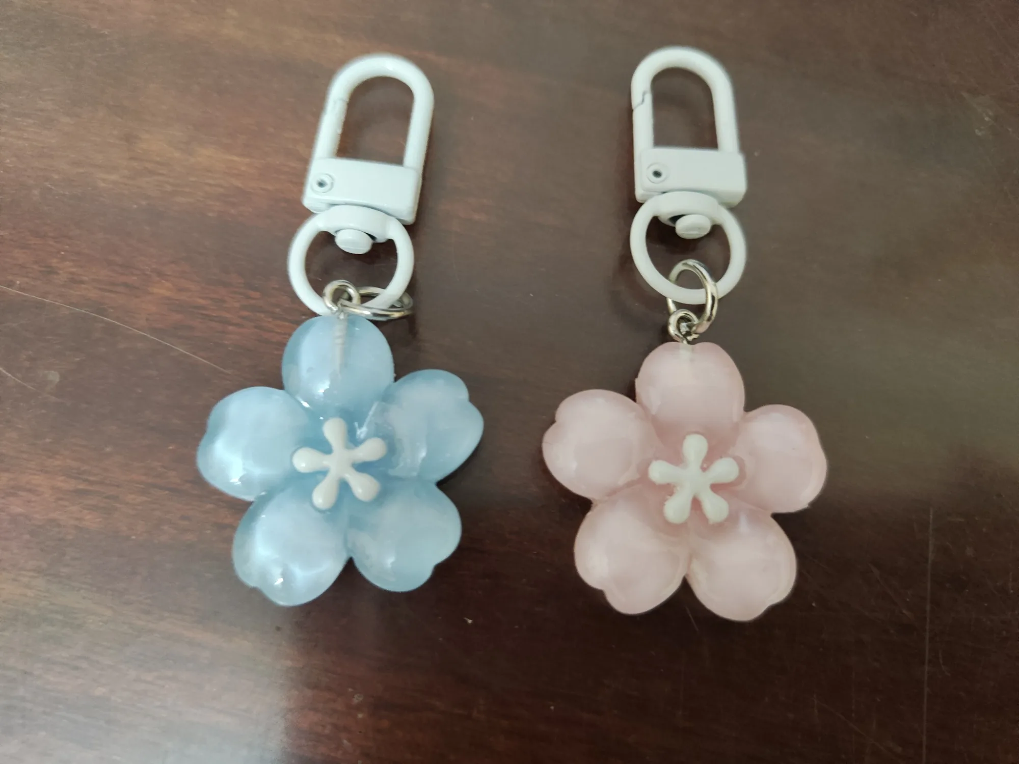 Fashion Backpack Hanging Ornaments Couple Gifts Creative Lovely Flower Keyring Sweet Jelly Color Sakura Keychain Pendant photo review
