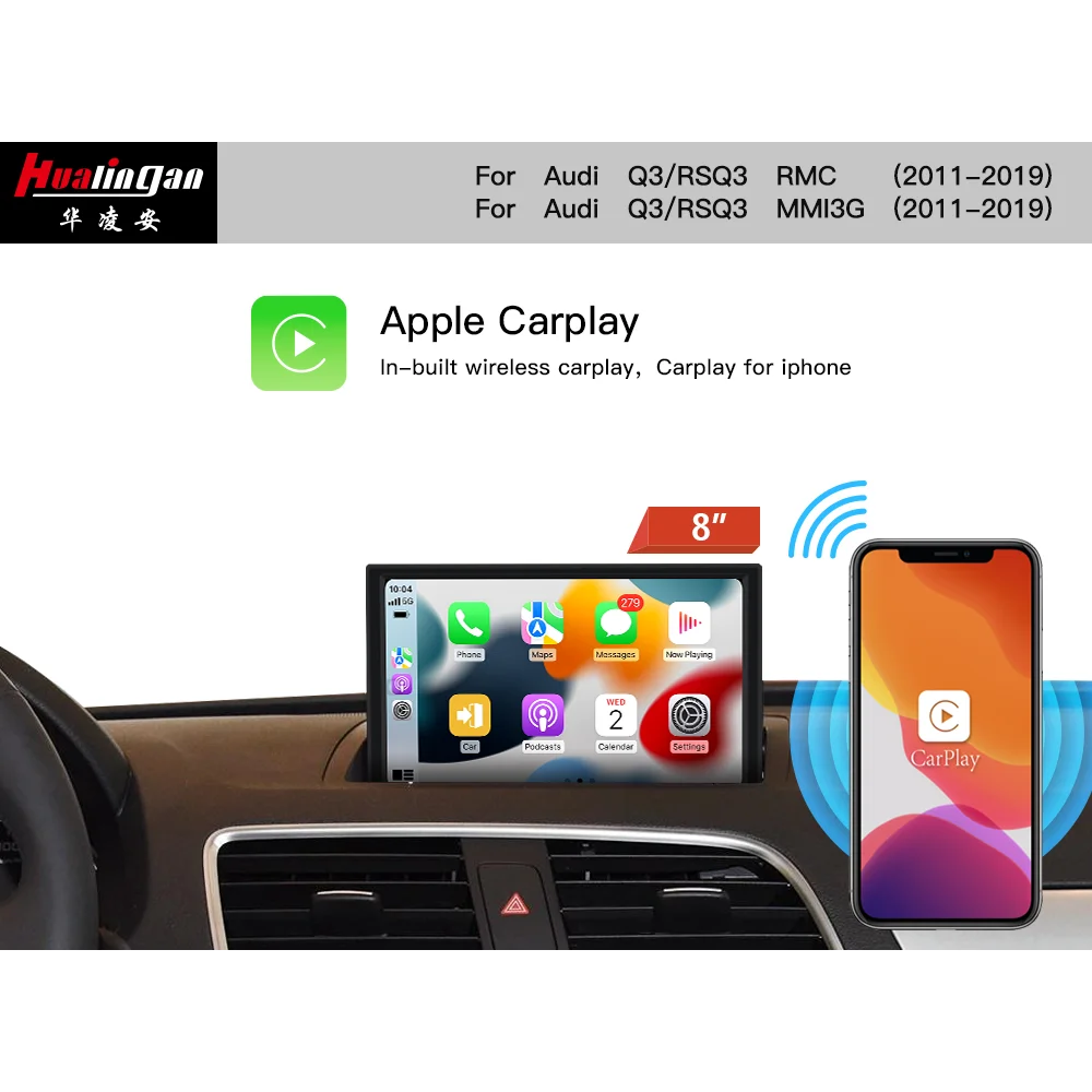 

8 core Android 13 system car multimedia stereo for Audi Q3 Google WiFi 4G SIM 8 + 128GB ram IPS touch screen GPS navi CarPlay WiFi