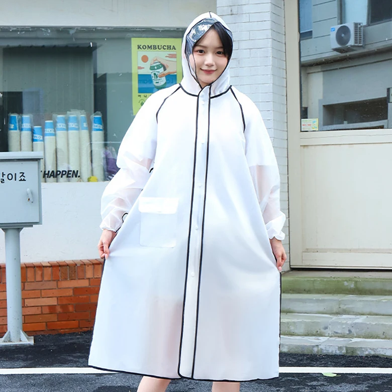 Pocket-built adult raincoat raincoat for EVA long rain male female raincoat