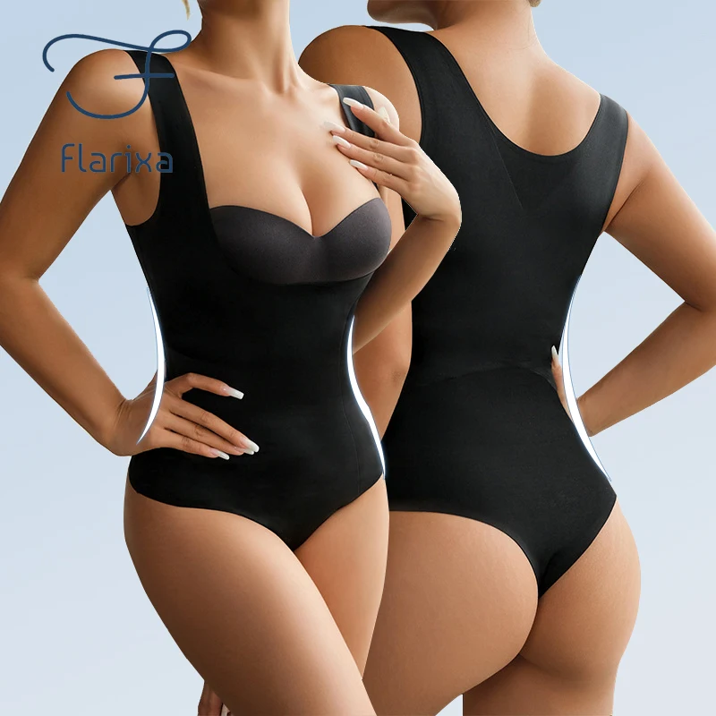 

Flarixa Seamless Women Slimming Hip Shapewear Bodysuit Corset Body Shaper Open Crotch Tummy Butt Lifter With Waist Train Panties