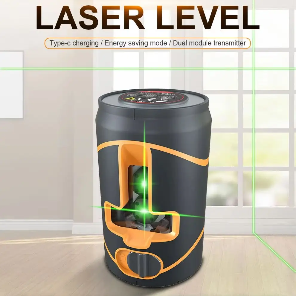 BOAYAL Self Leveling Laser Level 15m Red Cross Line Beam 50Ft Rechargeable Measuring Tool for Picture Hanging
