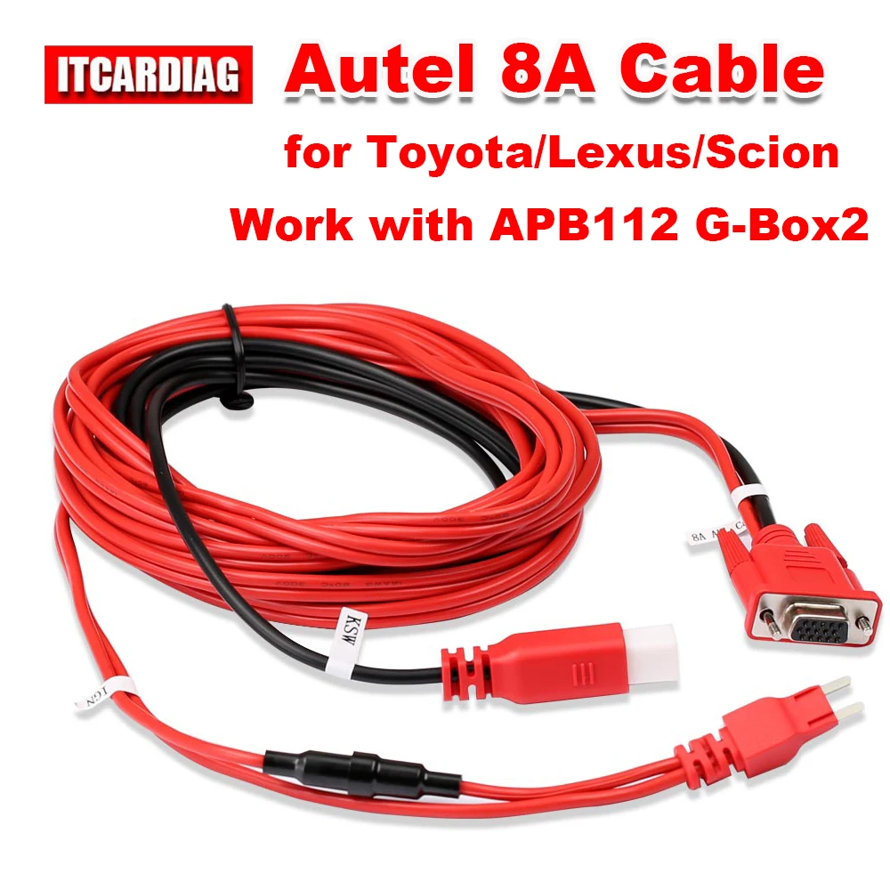 

Autel 8A AKL Cable for Toyota/Lexus/Scion 8A Adapter Blade Key All Keys Lost Work with APB112 G-Box2 IM608 Car Diagnostic Cable