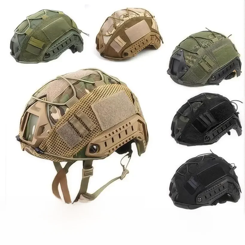 FAST hełm taktyczny kamuflaż CP kamuflaż 1000D nylon polowanie wojskowy kamuflaż pokrowiec na kask akcesoria z elastyczną liną — zdjęcie 2
