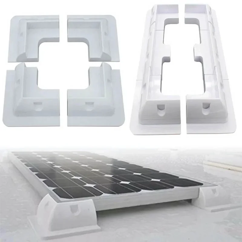 Support de montage solaire pour camping-car, panneau photovoltaïque en plastique sans perçage, Kit de supports d'angle de fixation pour caravanes RV, véhicules, camping-cars