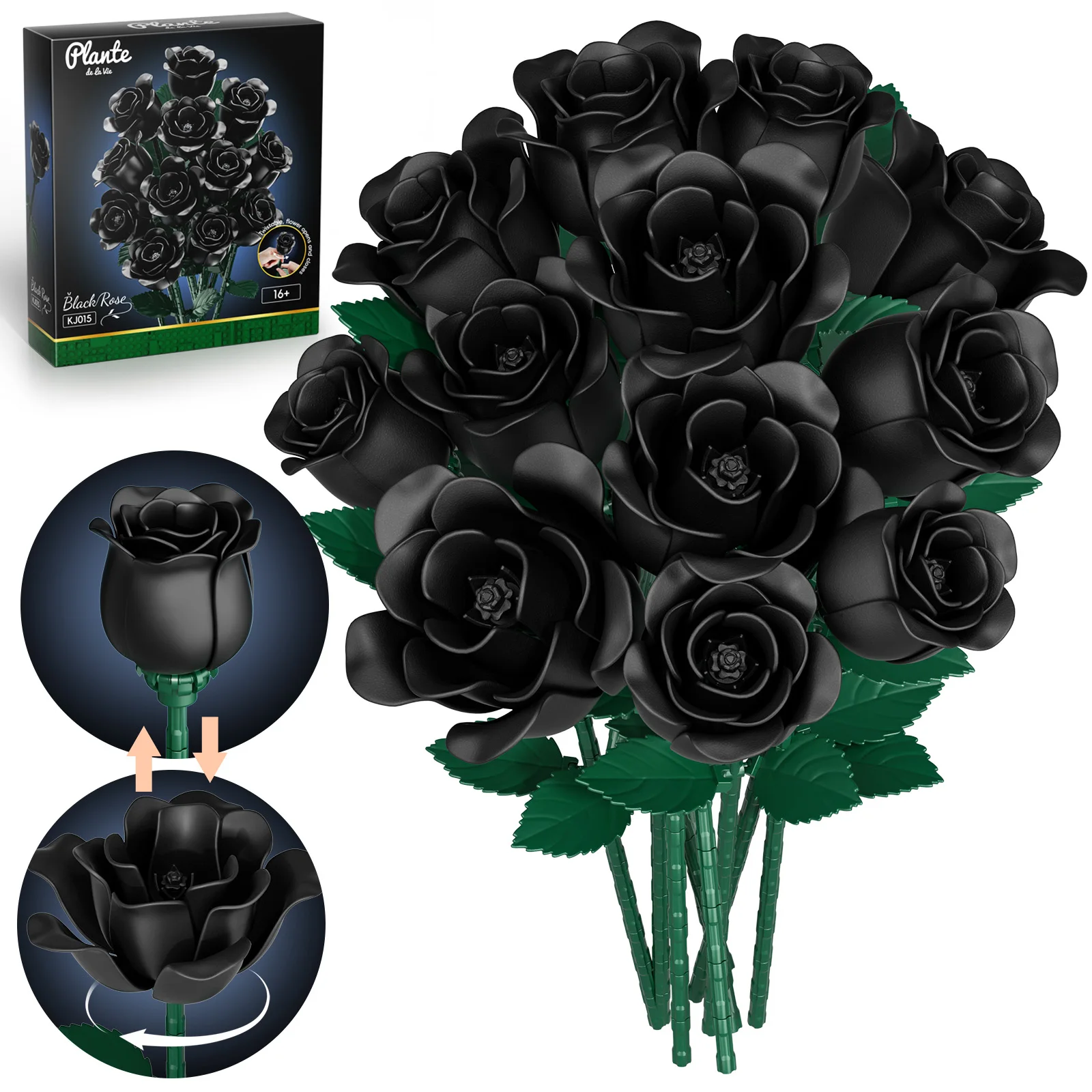 

12Pcs Preserved Flowers Gifts for Women Mom, Black Roses for Christmas Anniversary Mother's Day Wedding Gift for Girlfriend Wife