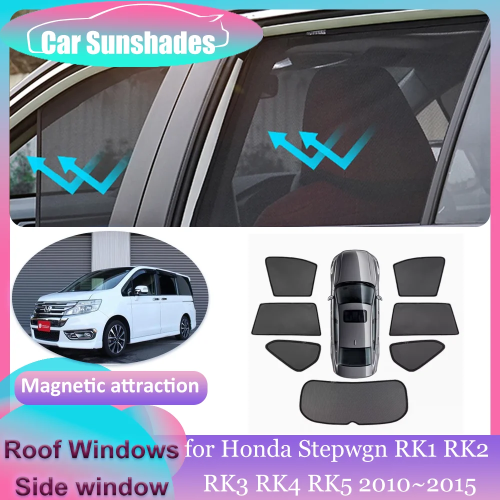

Магнитные солнцезащитные козырьки для Honda Stepwgn RK1 RK2 RK3 RK4 RK5 2010 ~ 2015 года, солнцезащитный козырек на крыше, занавеска на лобовое стекло, аксессуары для люка